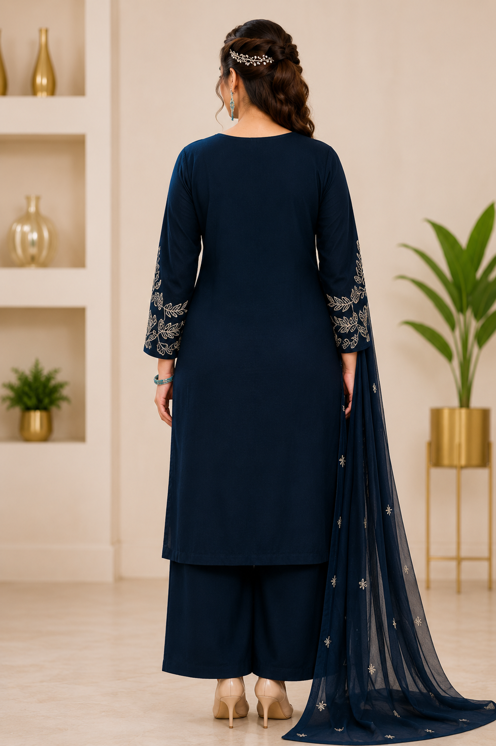 Floral Embroidery Kurti Set