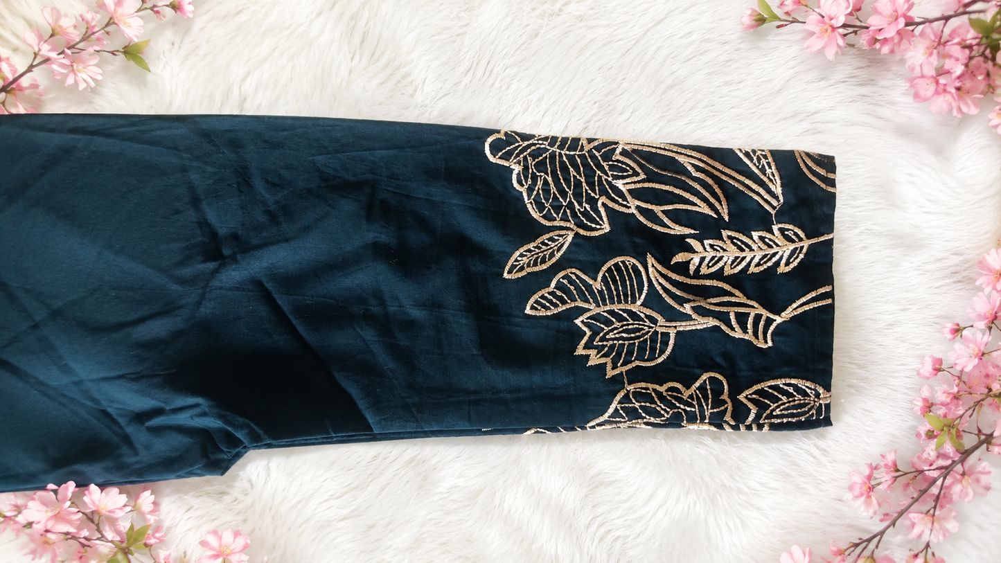 Floral Embroidery Kurti Set