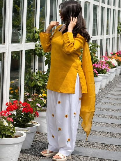 Sunflower Kurta with Farsi Salwar Set
