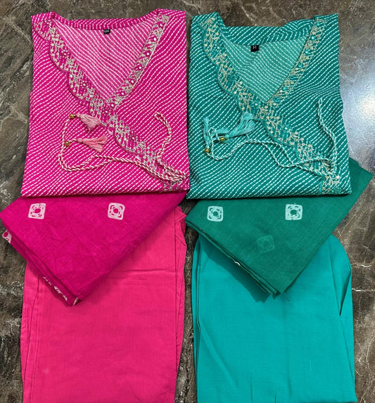 Lahariya Cotton Kurti Pant Set