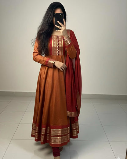 Royal Zari Kanchi Silk Cotton Kurti Set