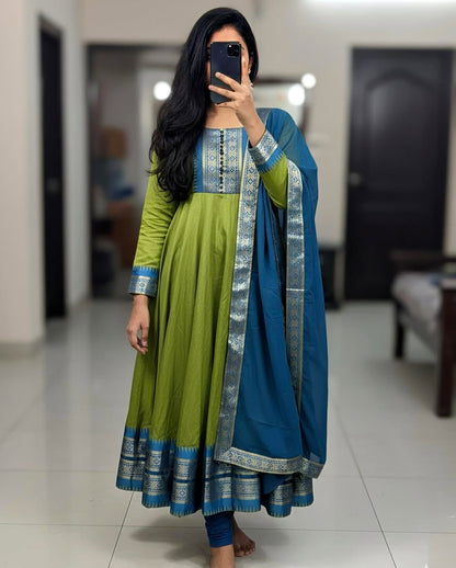 Royal Zari Kanchi Silk Cotton Kurti Set