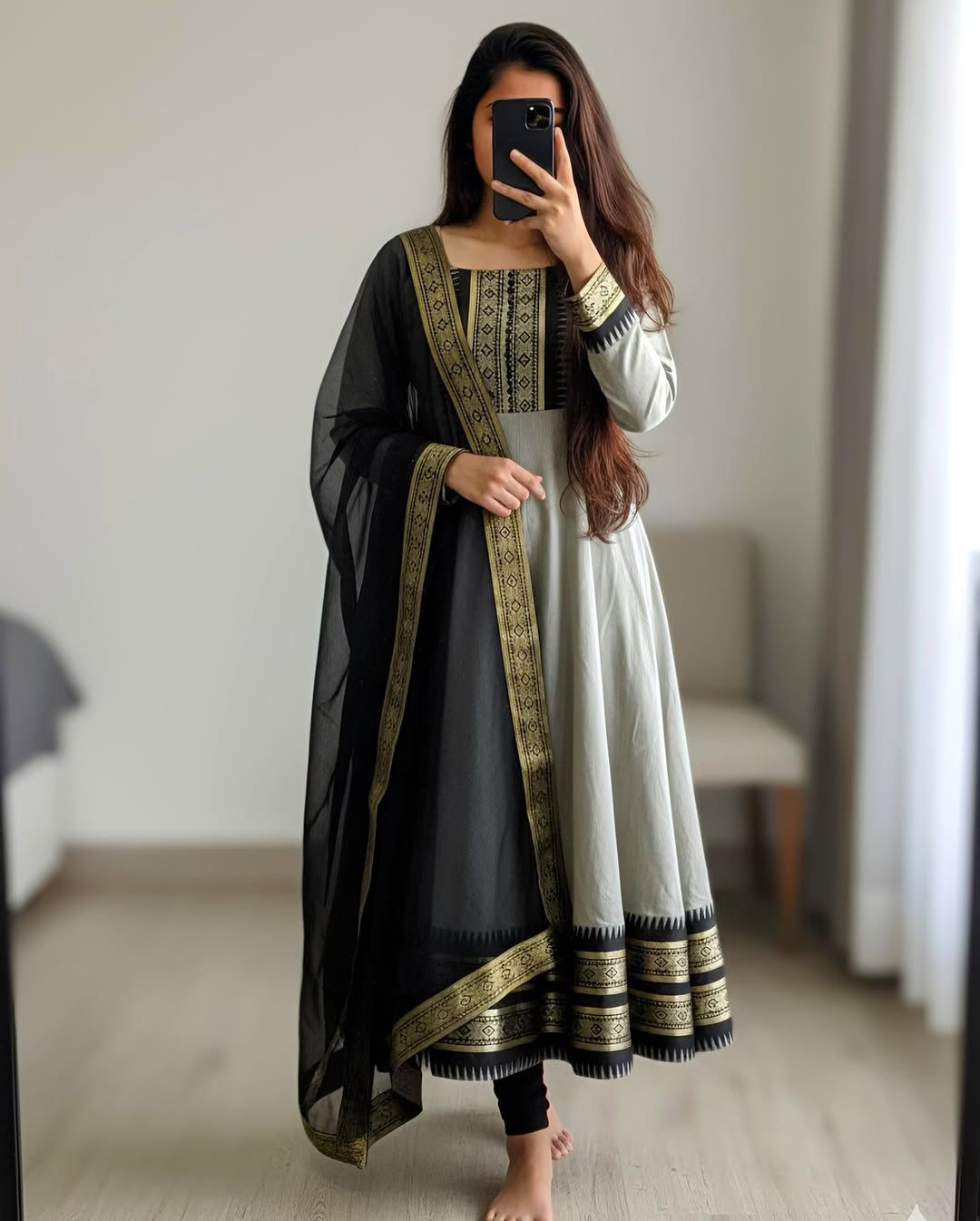 Royal Zari Kanchi Silk Cotton Kurti Set