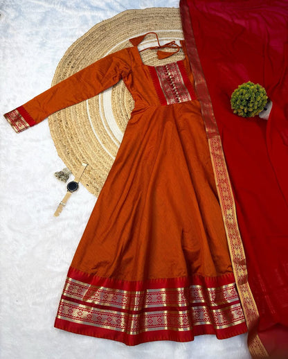 Royal Zari Kanchi Silk Cotton Kurti Set