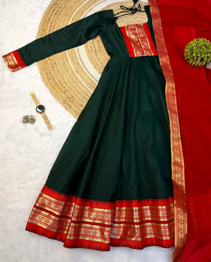 Royal Zari Kanchi Silk Cotton Kurti Set