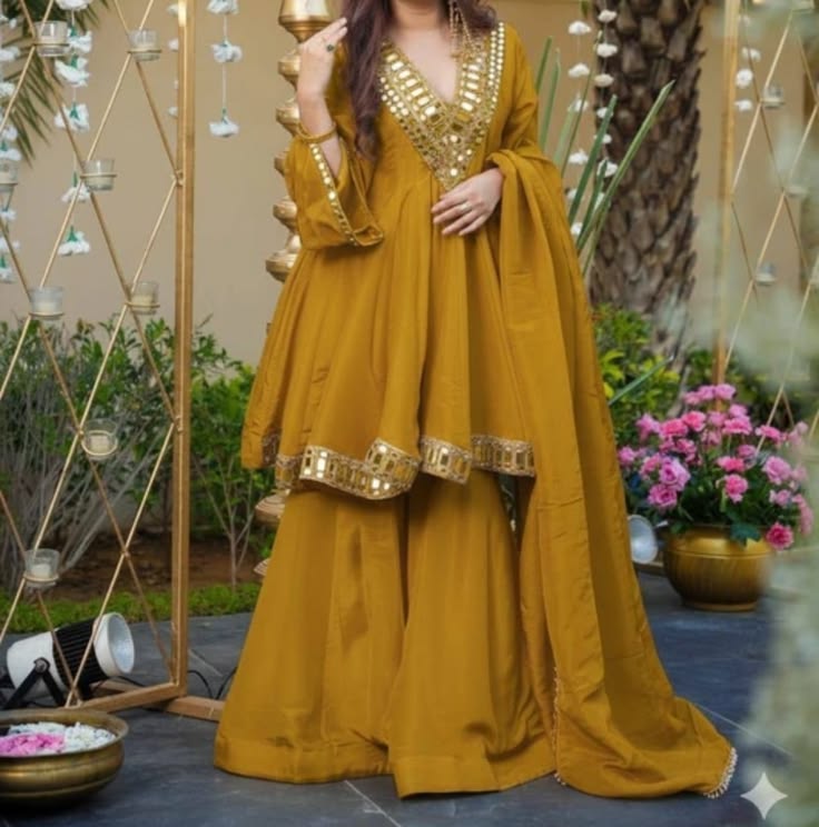 Ivory Mirror Luxe Sharara Set