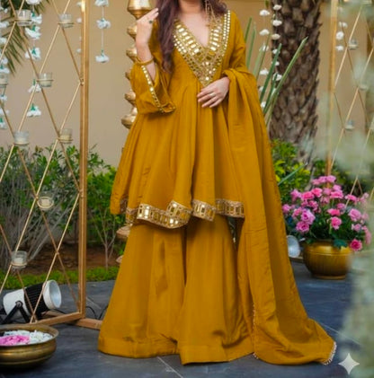 Ivory Mirror Luxe Sharara Set