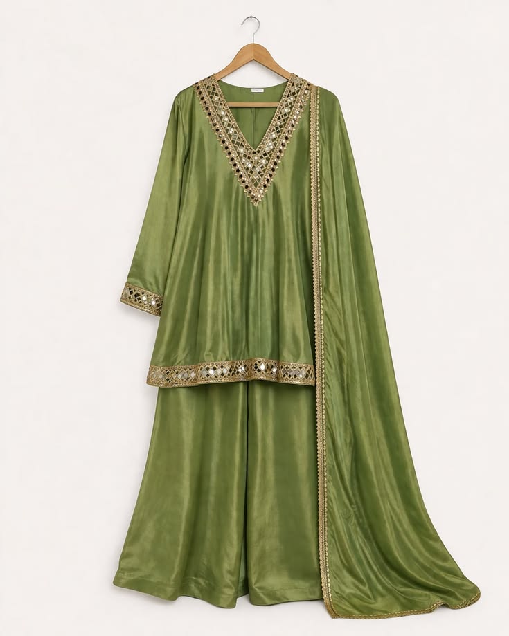 Ivory Mirror Luxe Sharara Set