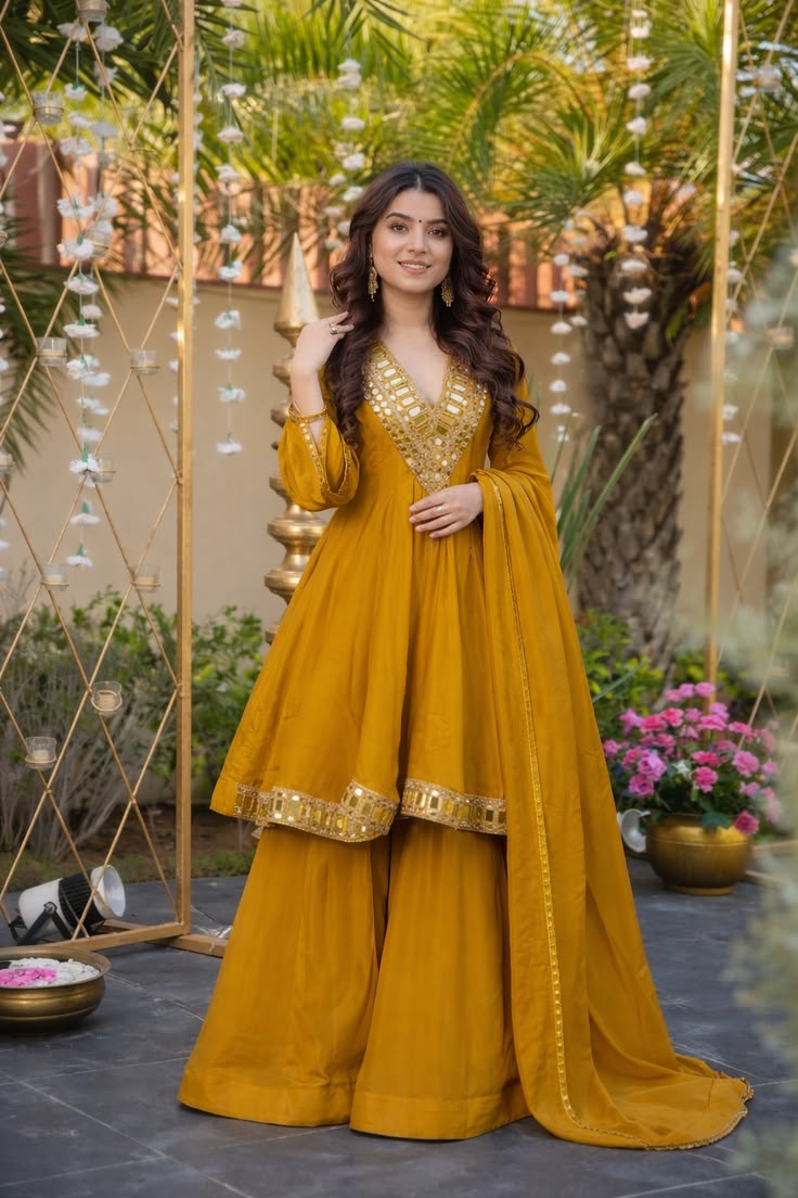 Ivory Mirror Luxe Sharara Set
