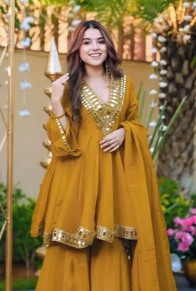 Ivory Mirror Luxe Sharara Set