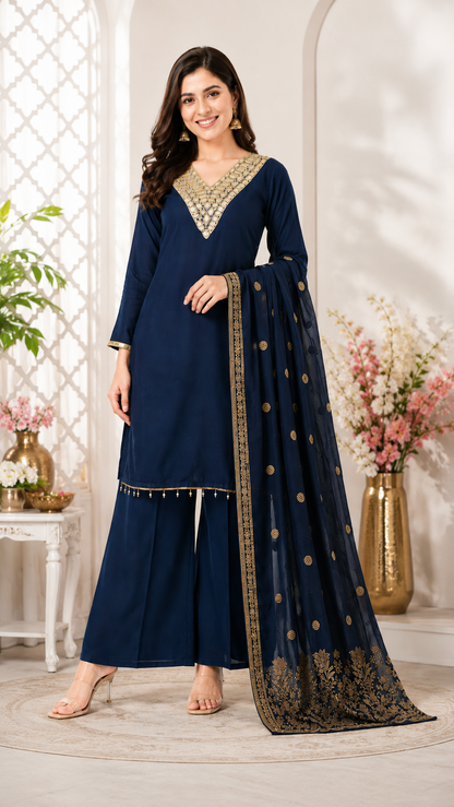 Premium Mirror Work Suit Set