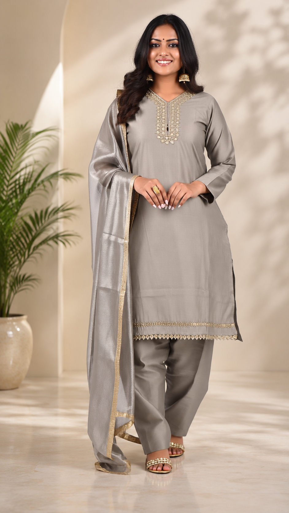 Premium Mirror Work Suit Set