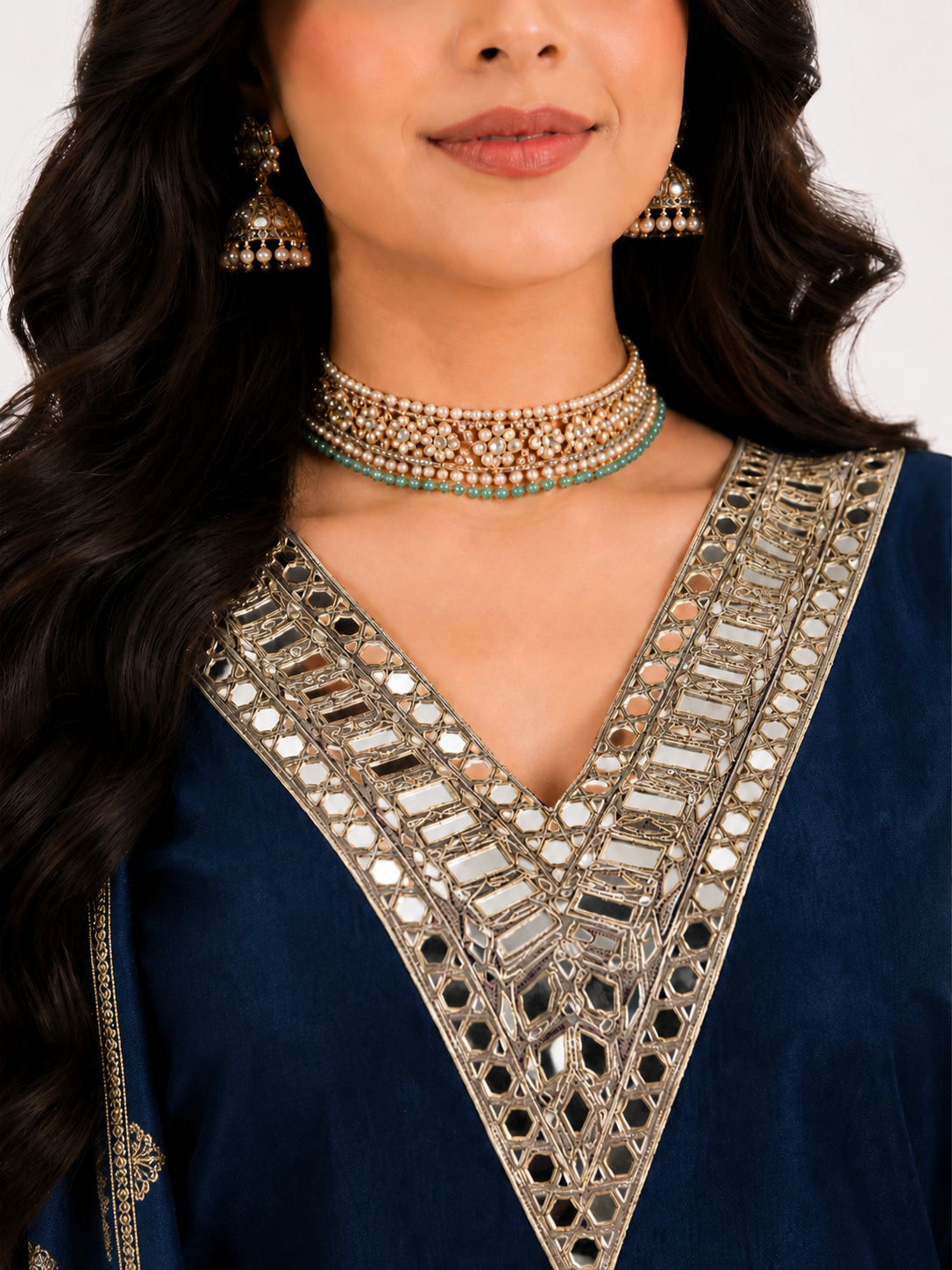 Premium Mirror Work Suit Set