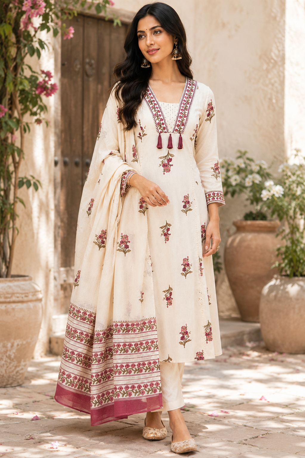 Floral Print Kurti Set
