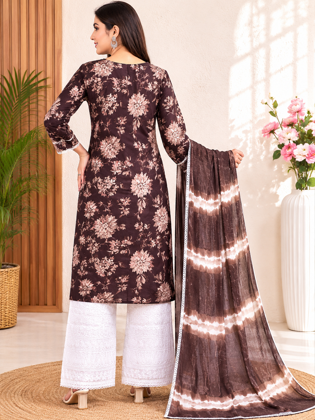 Chikankari Floral Kurta Set