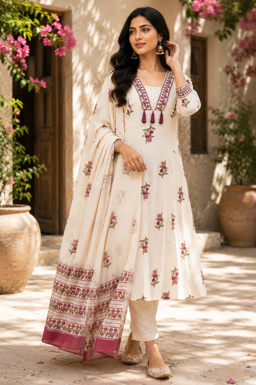 Floral Print Kurti Set