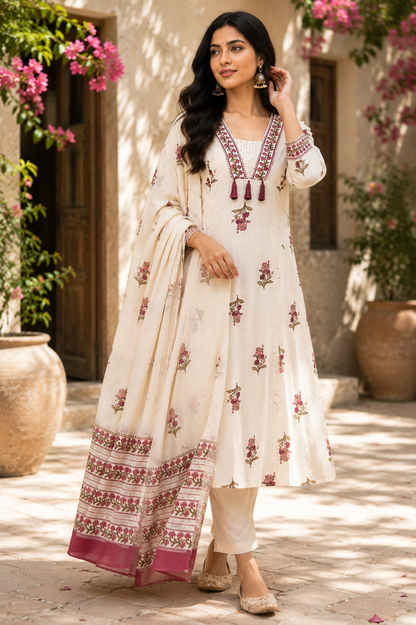 Floral Print Kurti Set