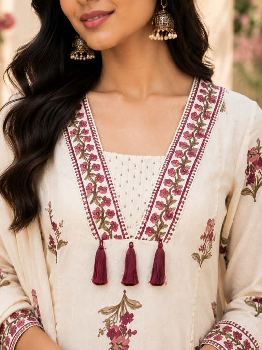 Floral Print Kurti Set