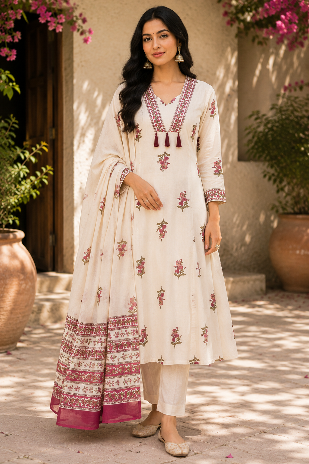 Floral Print Kurti Set