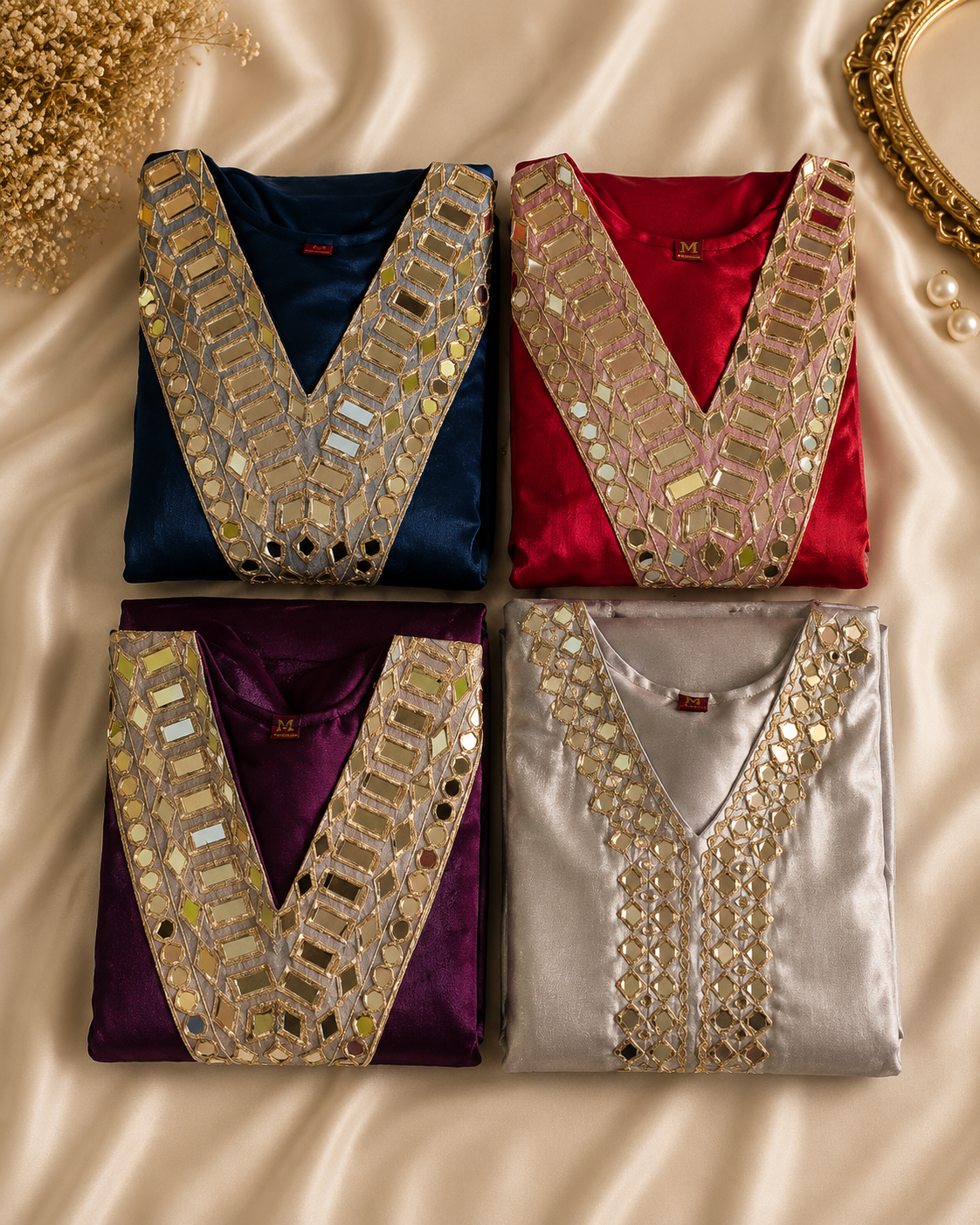 Premium Mirror Work Suit Set