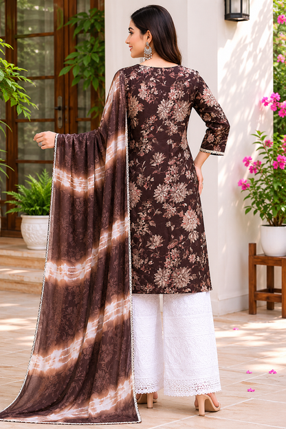 Chikankari Floral Kurta Set